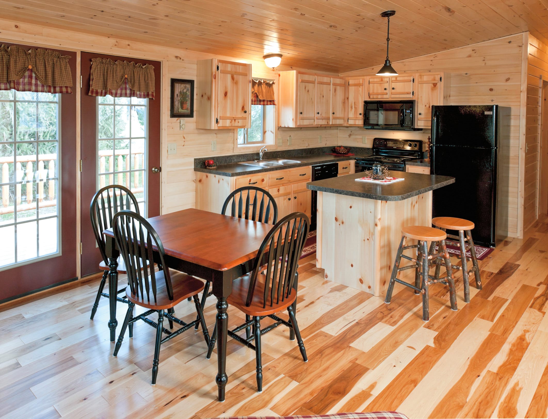 personal space kitchen in hunting cabin