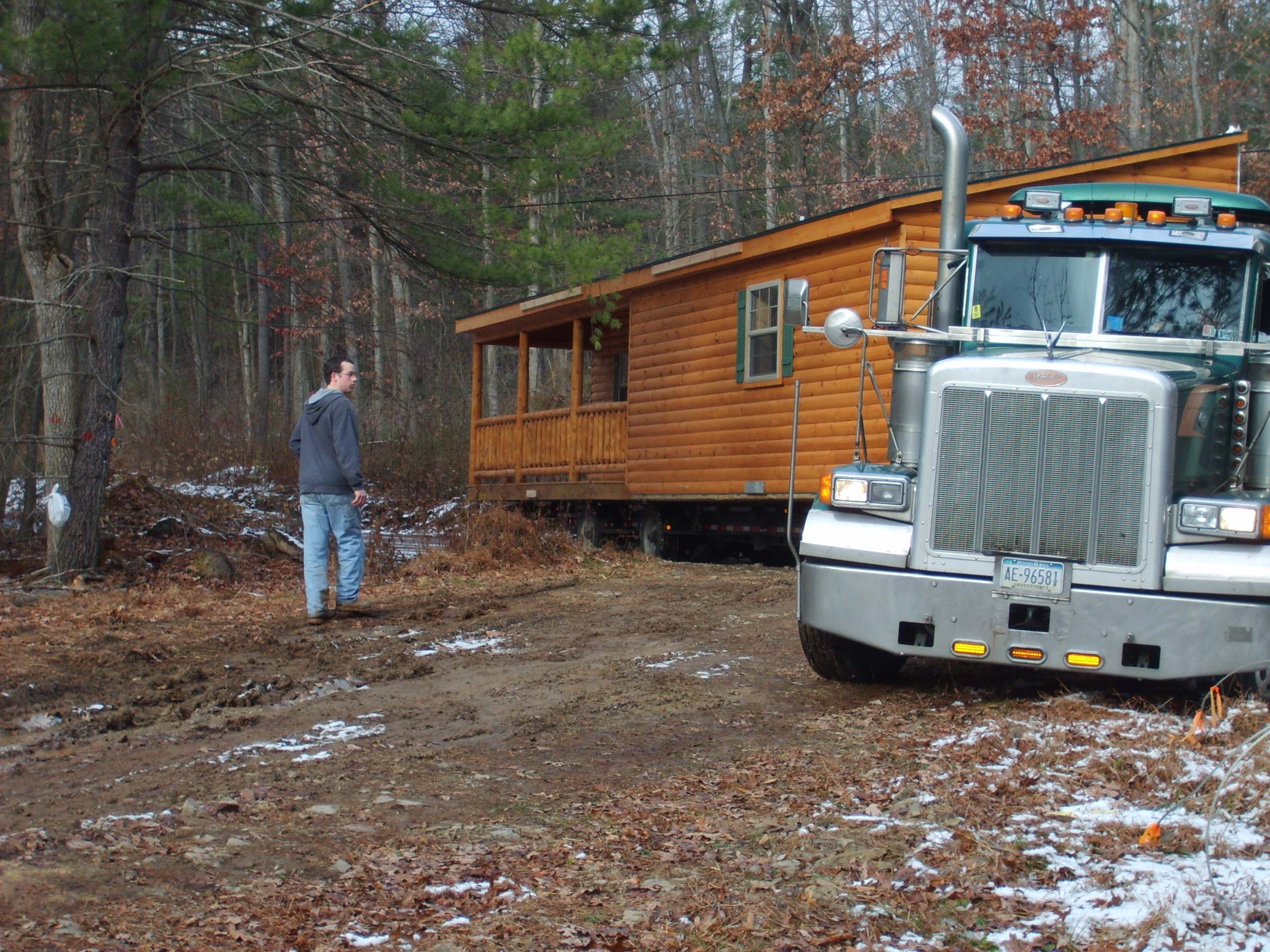 prefab hunting cabin delivery