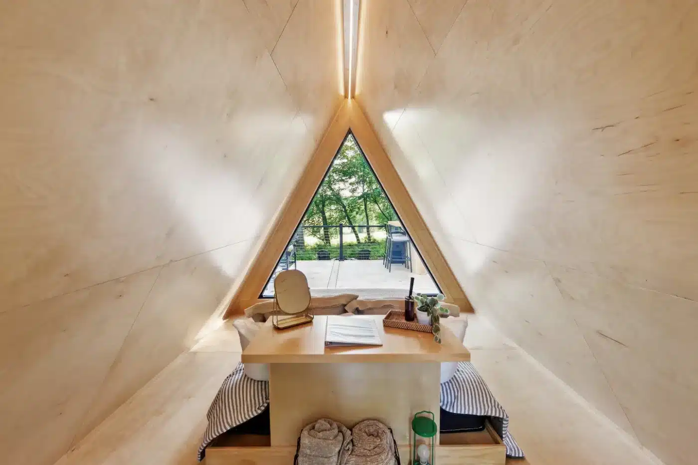 Aframe Glamping Pod Interior