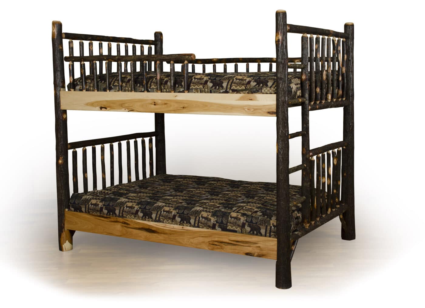 bunk beds cabin hickory wood bedroom furniture