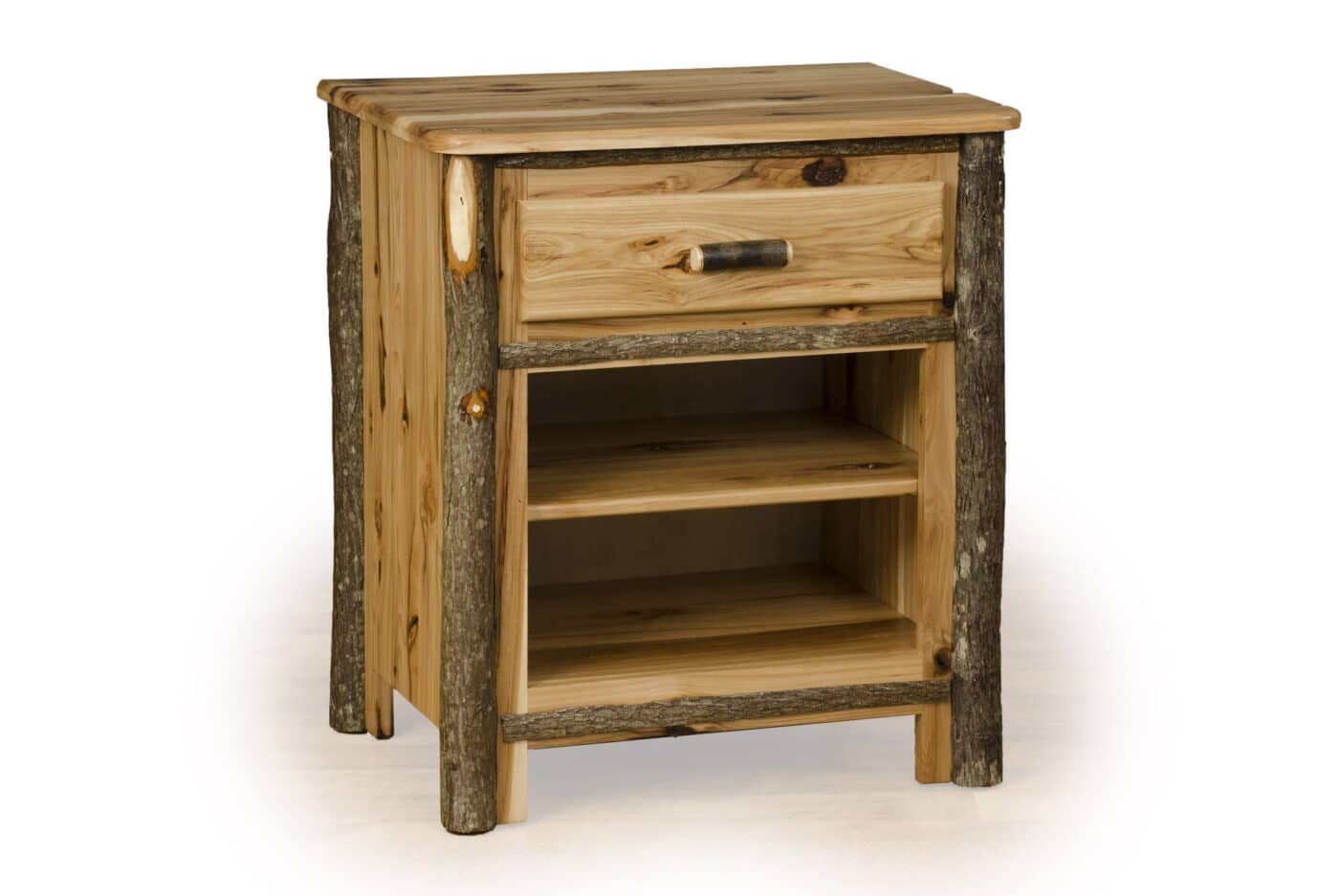 night stand with shelf log cabin bedroom set