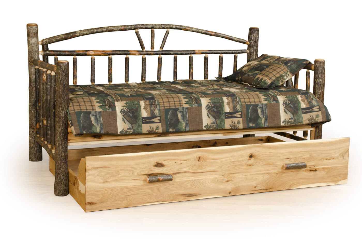 trundle bed cabin hickory wood bedroom furniture