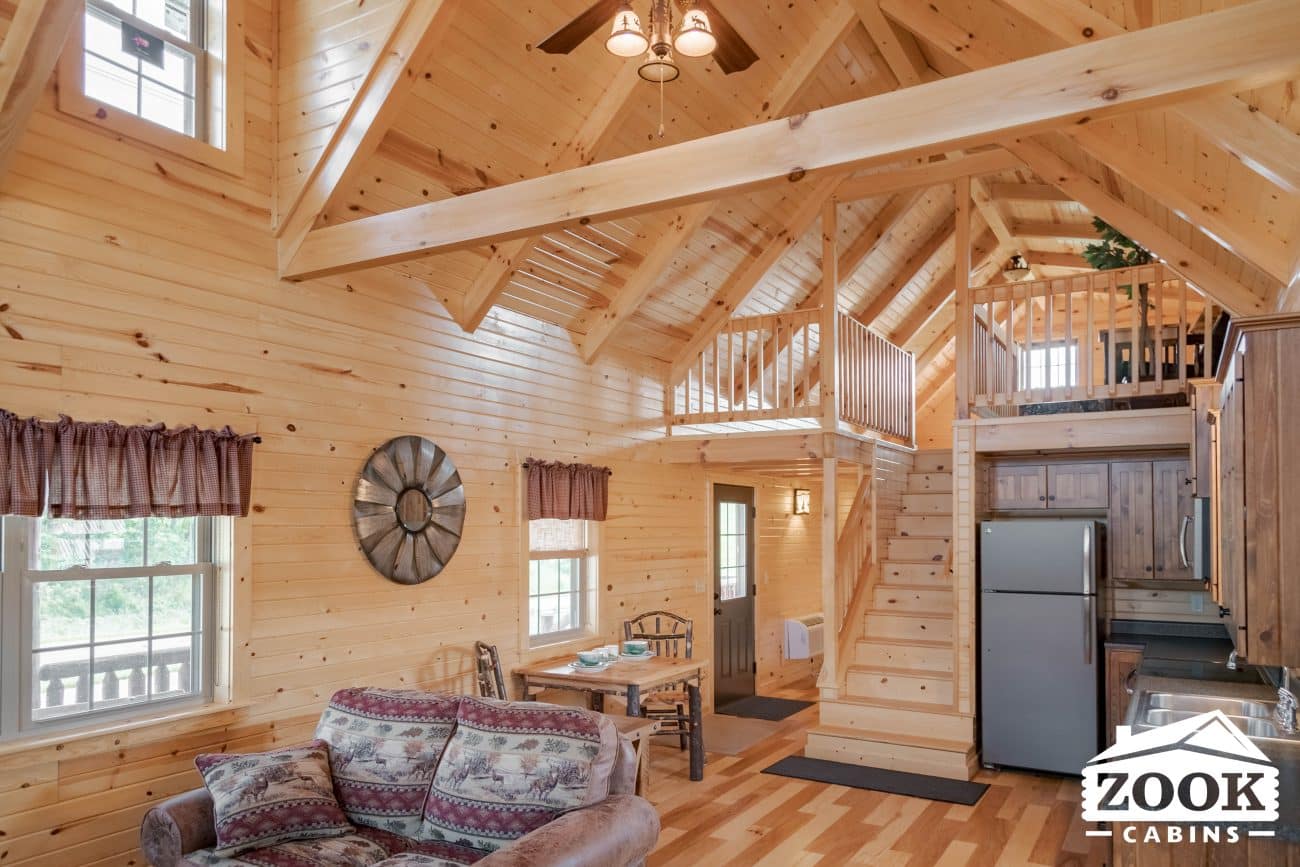 the interior of a log cabin style in colorado