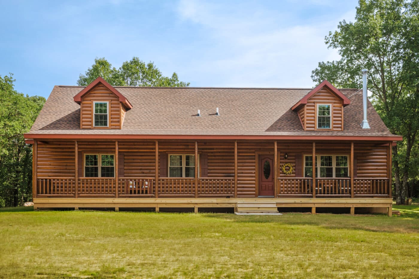 a log cabin model for sale in New Jersey built and delivered by a NJ prefab log cabin builder
