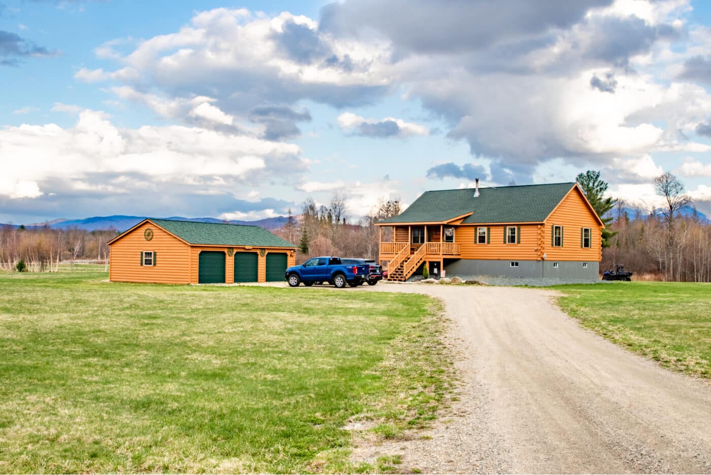 a prefab log cabin model for sale in North Carolina built by log cabin builders