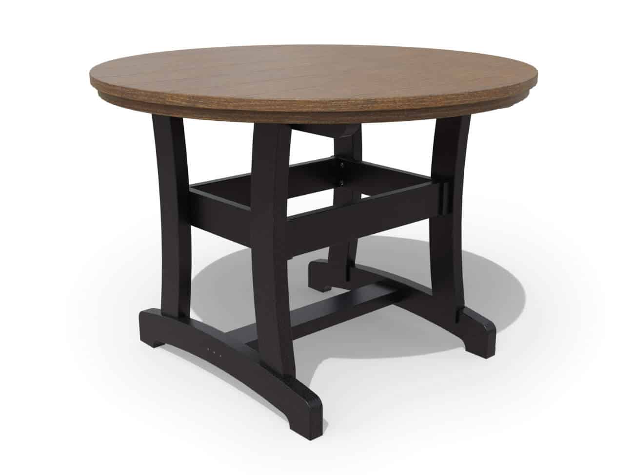 42 inch Round End Table poly wood grain