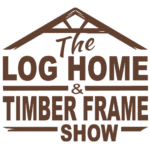 log home and timber frame logo with color
