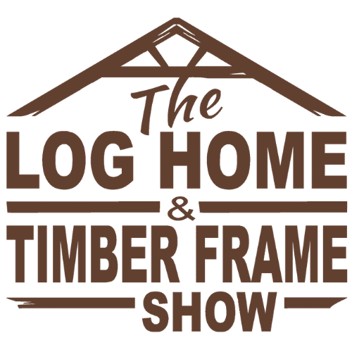 log home and timber frame logo with color