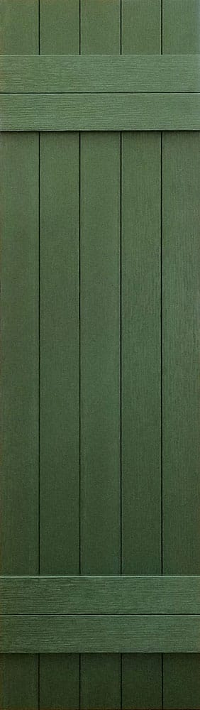 prefab log cabin shutters green