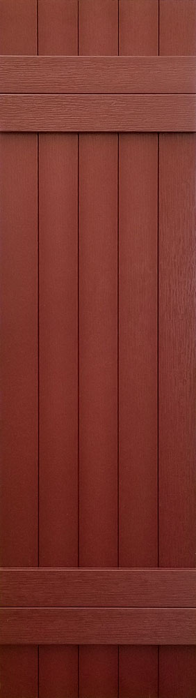 prefab log cabin shutters red
