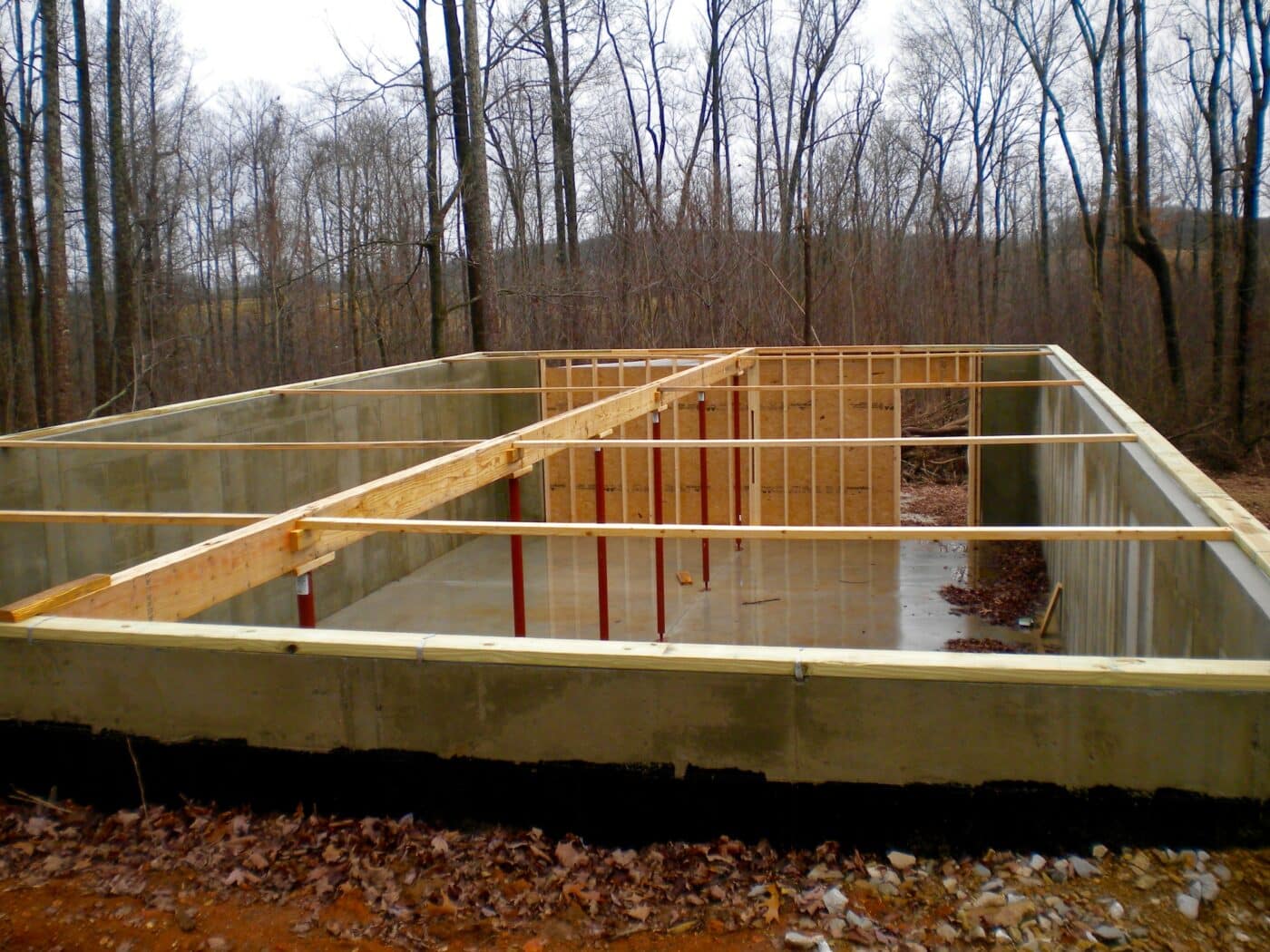 foundation for a log cabin