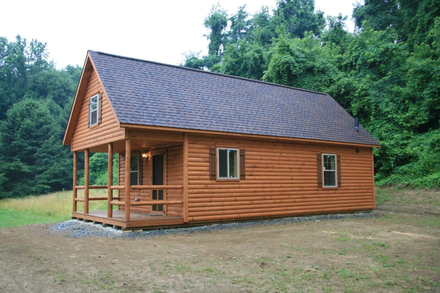 small cabin stone foundation